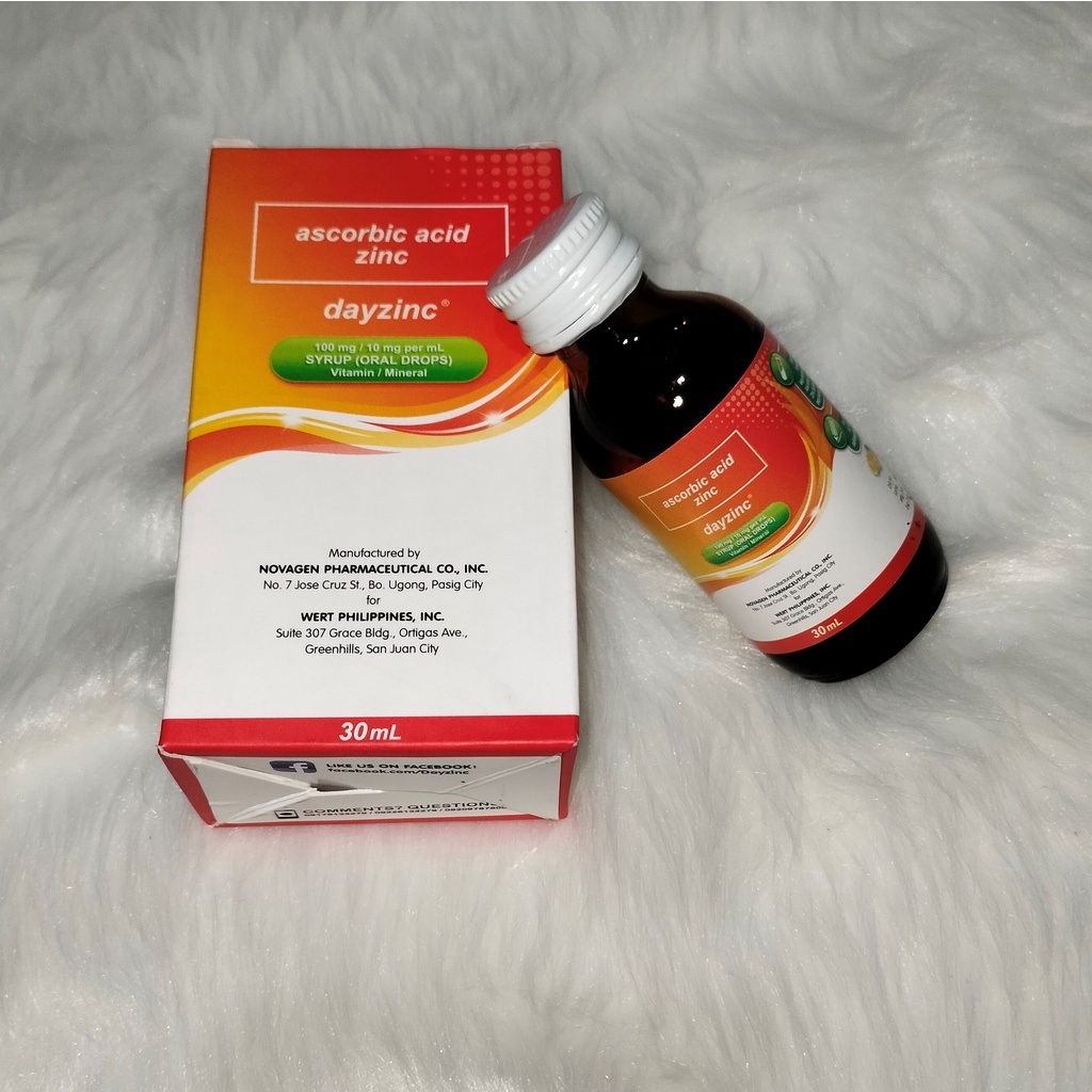 DAYZINC Ascorbic Acid (Vitamin C) + Zinc Oral Drops (30 ml) Shopee