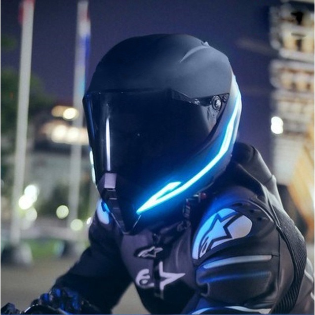 Motorcycle Helmet Luminous Strip Night Riding LED Warning Light ...