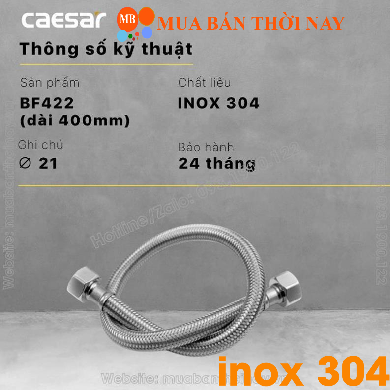 Caesar water supply line BF422, BF423 - stainless steel wire / plastic ...