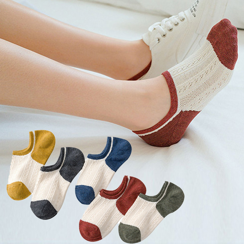 Korean Style Socks Breathable Mesh Invisible Ankle Socks Summer ...