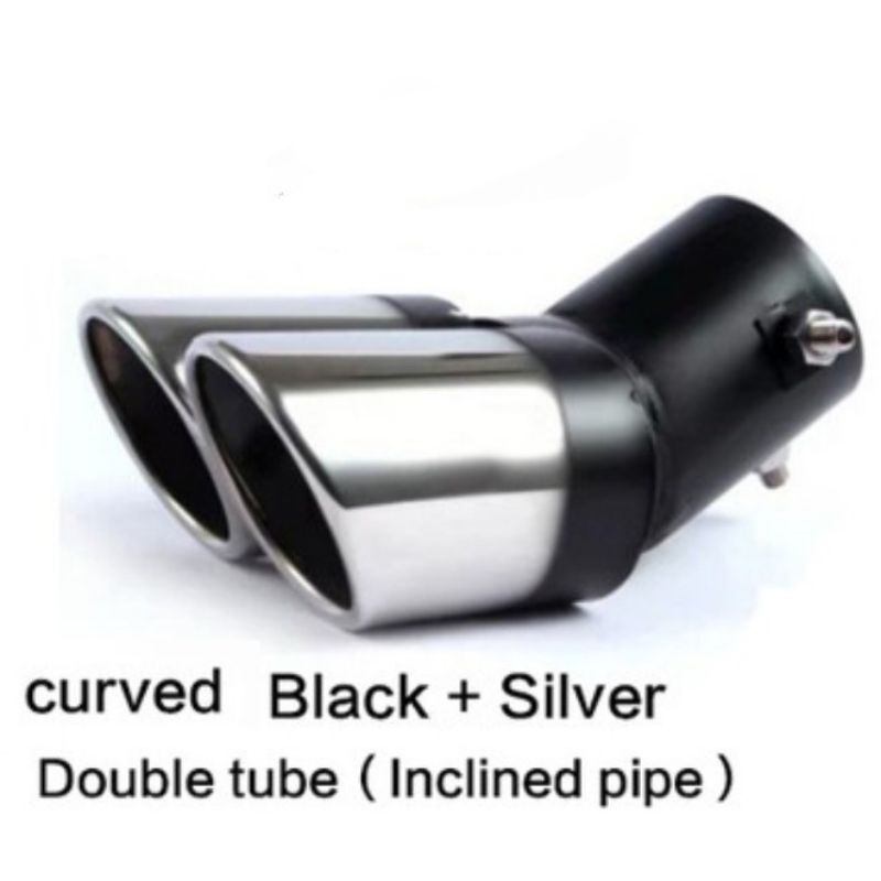 Universal Black Stainless Steel Carbon Fiber Muffler Tips Quad Exhaust Tips Double Black Exhaust Tip