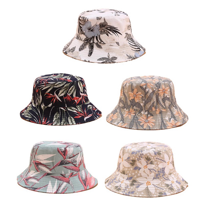 Women s Men Bucket Cap Floral Hawaiian Boonies Hunting Fishing Fisherman Hat