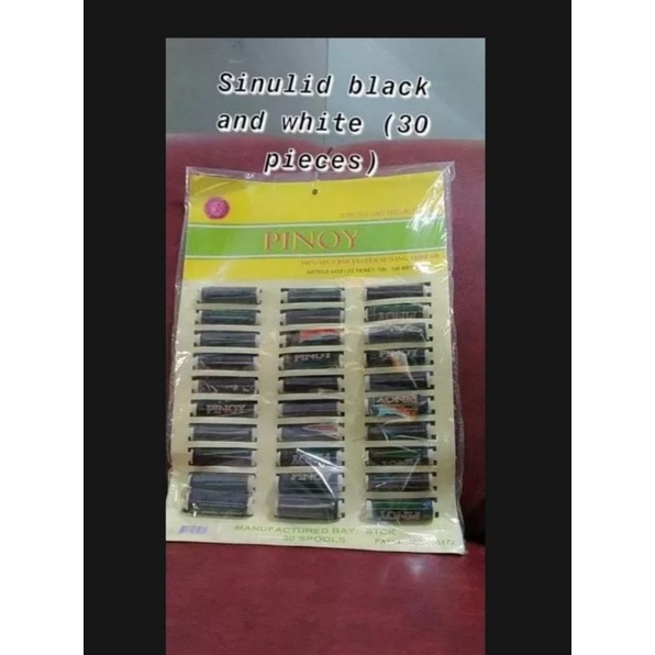 SINULID / THREAD (PINOY) 1 PAD 30 PCS ( ASSORTED/BLACK & WHITE /BLACK ...
