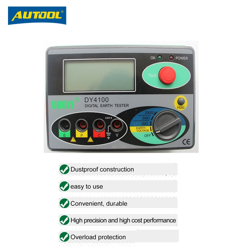 AUTOOL Resistance Meter Digital Megohmmeter Earth Resistance Tester