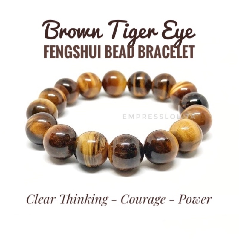 Authentic Brown TIGER EYE FengShui Bead Bracelet | Shopee Philippines