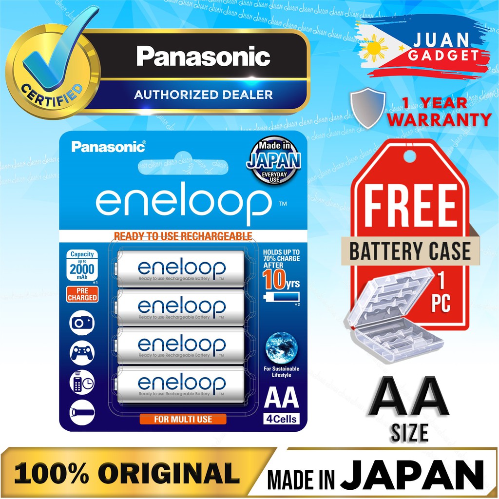 Panasonic Eneloop AA Rechargeable Batteries x4 (White) Shopee Philippines