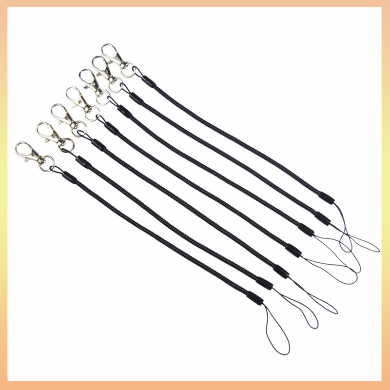 Fashion Black Plastic Elastic Stretch Keychain Ring Fishing Coil ...
