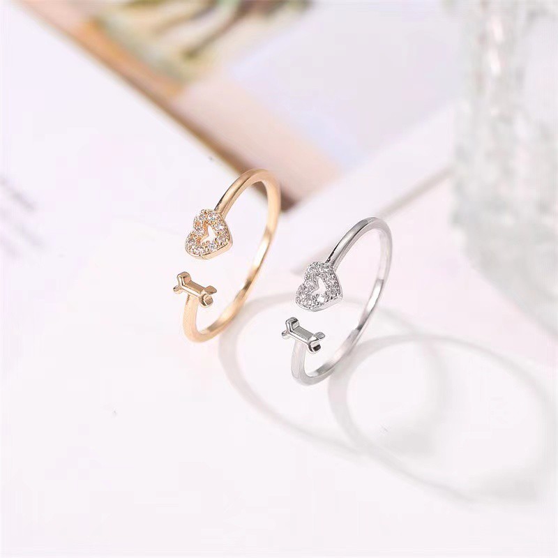 Fashion Ladies Ring Adjustable Heart Ring Shopee Philippines