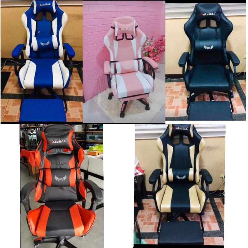 LEATHER GAMING CHAIR WITH FOOTREST (KLV BRAND) Shopee Philippines