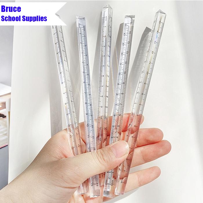 1PC Transparent Triangle Ruler Cute 15cm Measuring Ruler | Shopee ...