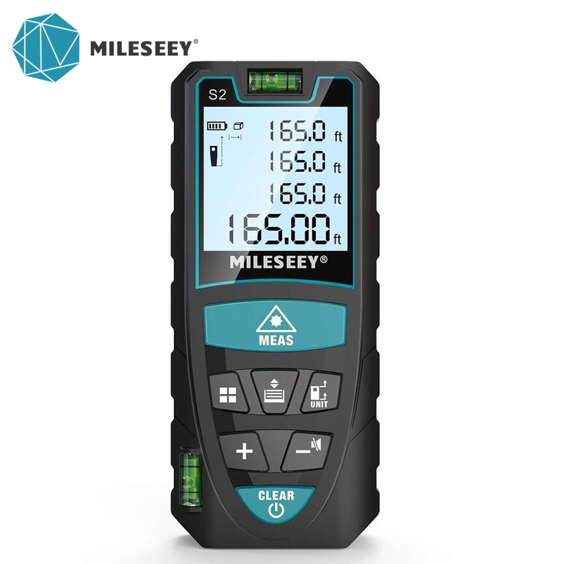 Mileseey S5R Digital Laser Distance Meter 120M with 2 Bubble Levels M ...