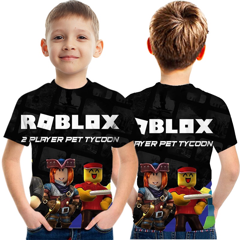 [3-15 Years Old] Roblox Spring Summer Boys Girls 3D Printed Tops Round ...