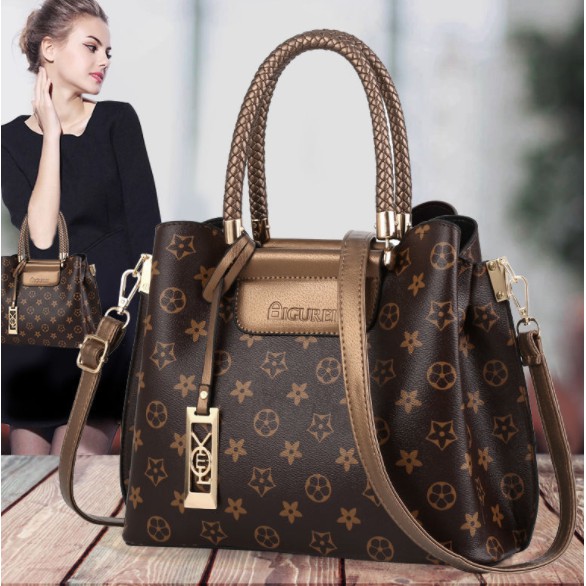 Hot sale Genuine leather texture autumn winter handbag female Korean version 2020 new fashion lady bag atmospheric soft leather messenger big bag Shopee Philippines