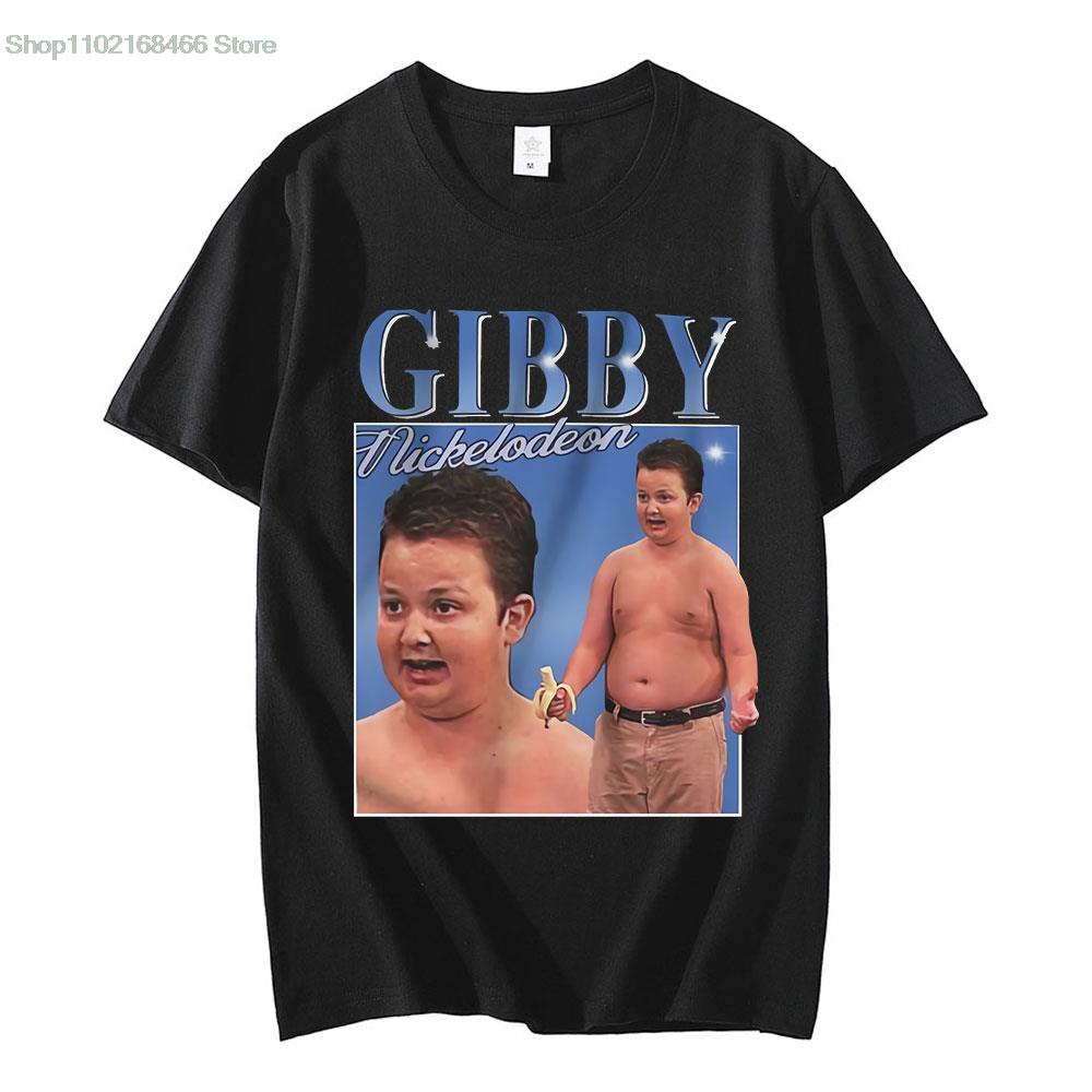 Funny Gibby Meme Icarly T Shirt Men Short Sleeved Pure Cotton Tshirt