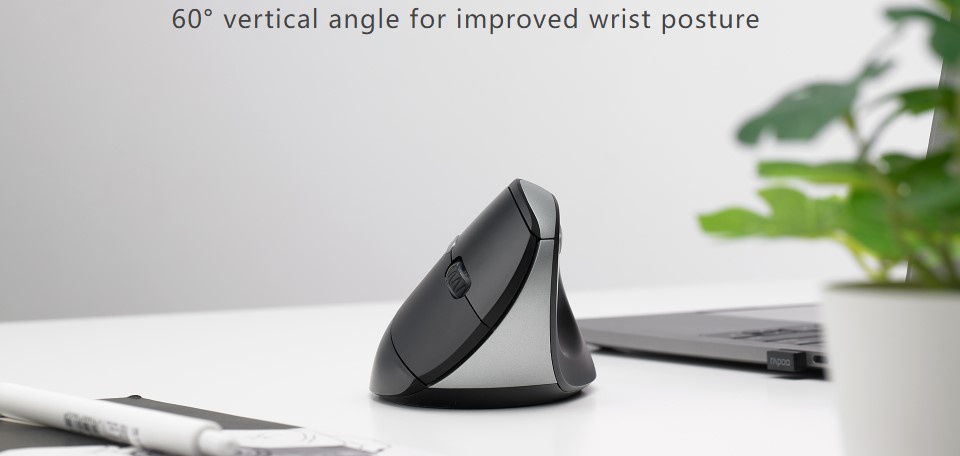 Rapoo EV250 Silent Wireless Optical Ergonomic Vertical Mouse | Shopee ...