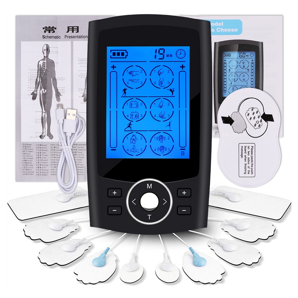 24 Modes TENS Unit Dual Output Body Massage Electric Muscle Stimulator