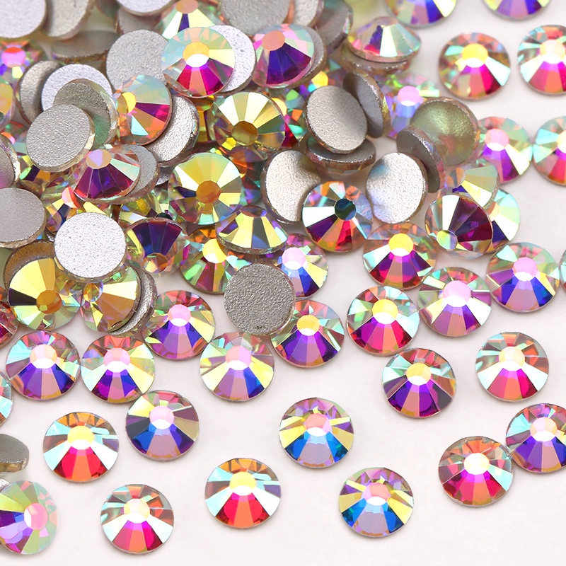QIAO Glitter Rhinestones Crystal AB SS3-SS50 Non Hot Fix FlatBack ...