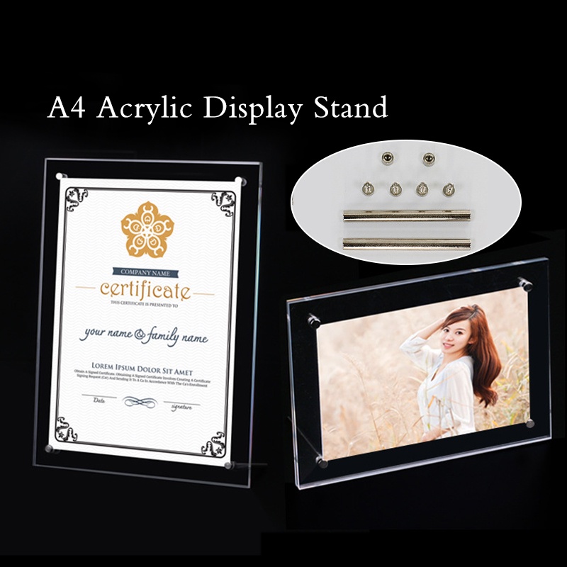 A4 Acrylic Display Stand Acrylic Photo Frame Product Price Tag Display ...