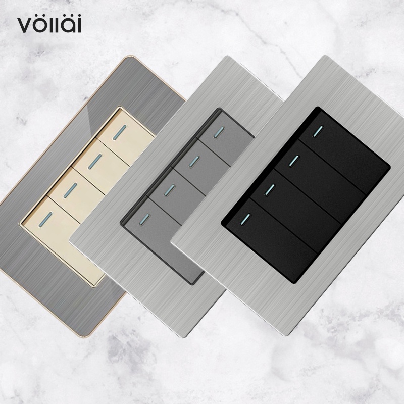 VOLLIA 4 Gang 1/2 Way Light Switch for wall Electrical wall Switch for ...