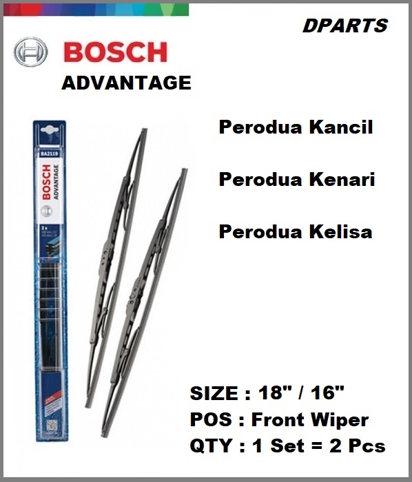 Bosch Wiper Blade Kancil, Walnut, Kelisa BA1816, 1618 Shopee Philippines