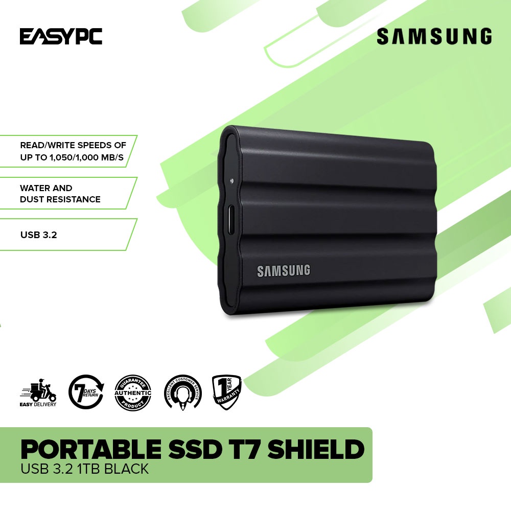 Samsung T7 Portable SSD - 1 TB - USB 3.2 Gen.2 Externe SSD Titan Gray  (MU-PC1T0T/WW)
