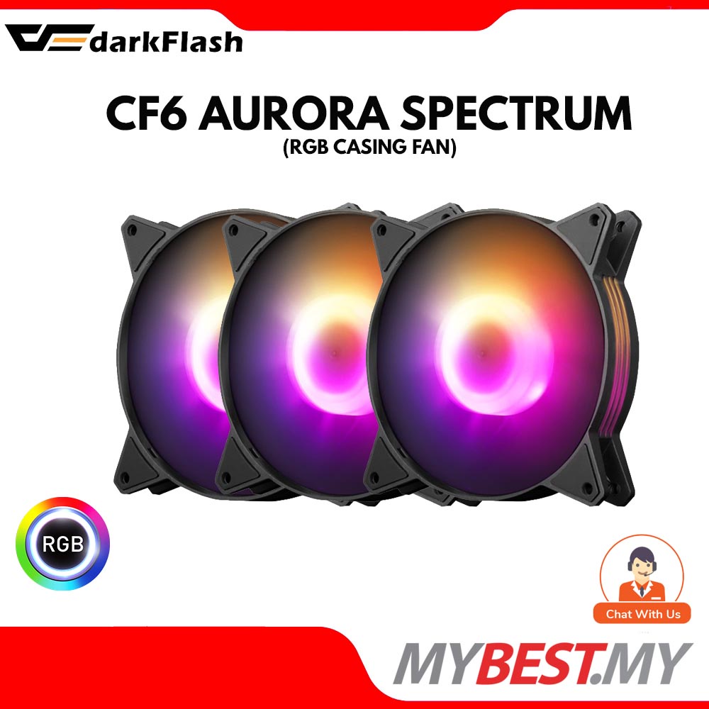 AIGO darkFlash C6 Aurora Spectrum RGB Fan | Shopee Philippines