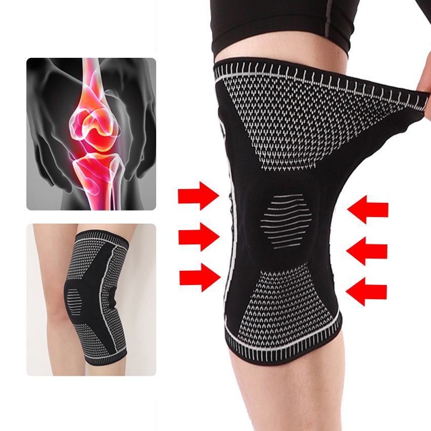 Knee Support Brace Silicone Spring Knee Pad Knee Sleeve Protector for ...