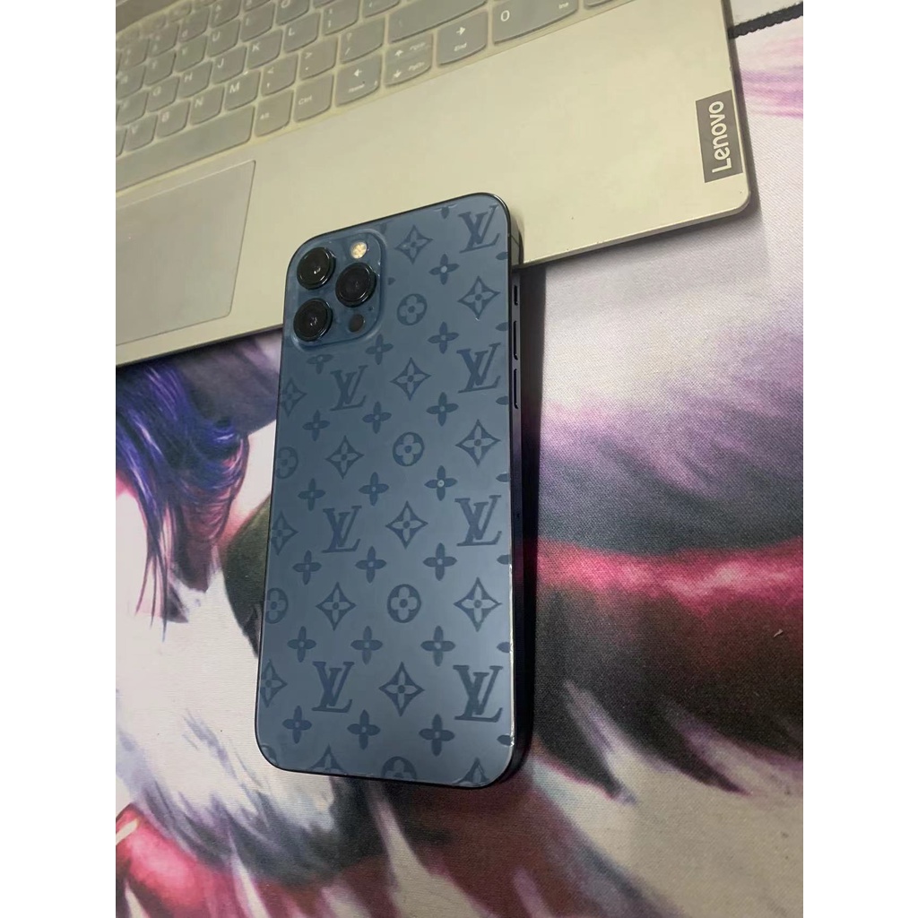 3D (IPHONE) LV Design Transparent Carbon Fiber Back Film Protector Sticker