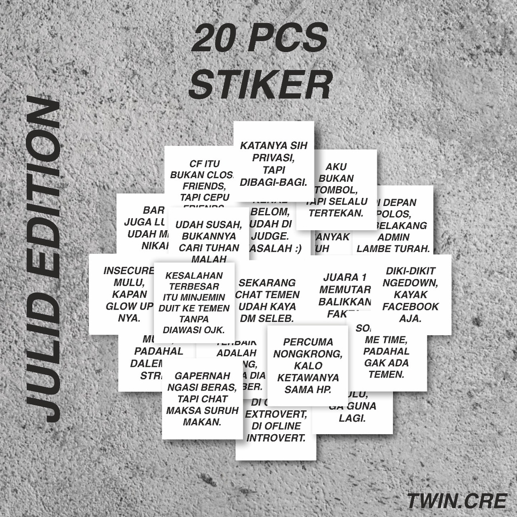 20pcs PREMIUM Waterproof Words Stickers, LAPTOP, HP CASE, Helmet ...