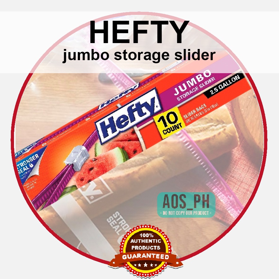 Hefty Slider Jumbo 2.5 Gallon Size Storage Bags 
