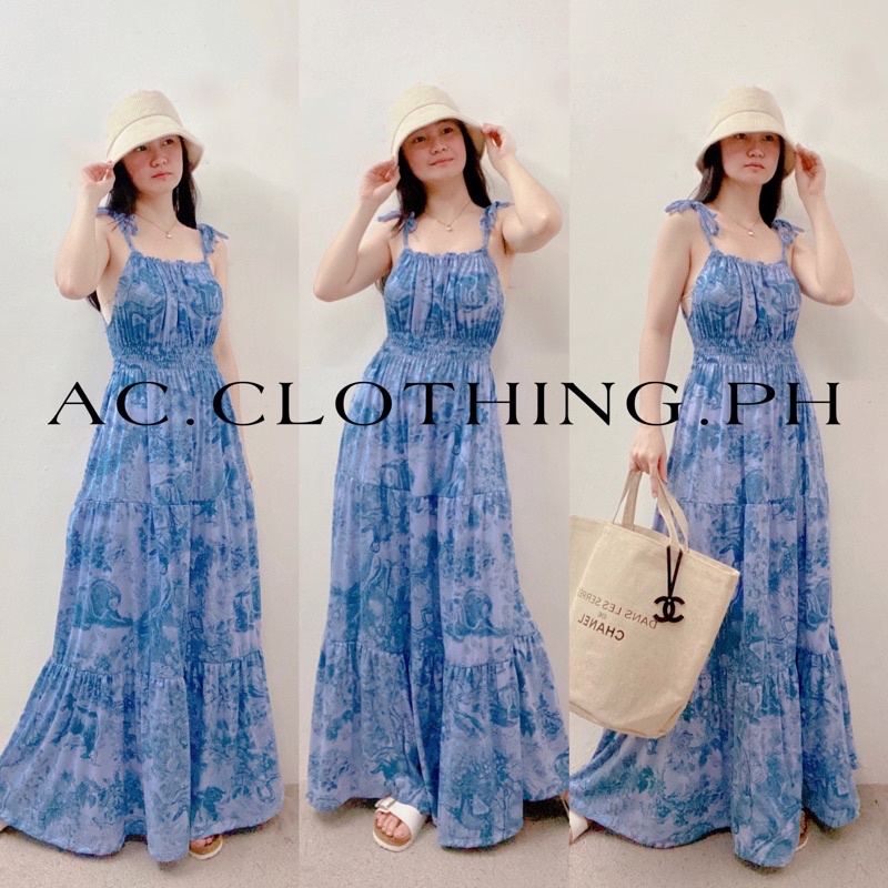 DESERIE SMOCKED SUMMER MAXI DRESS Shopee Philippines