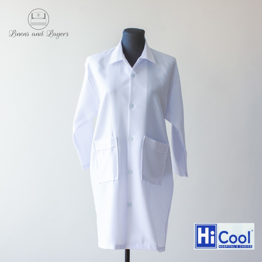 Hi Cool White Unisex Lab Coat Lab Gown Laboratory Coat For Adult Shopee Philippines 1684