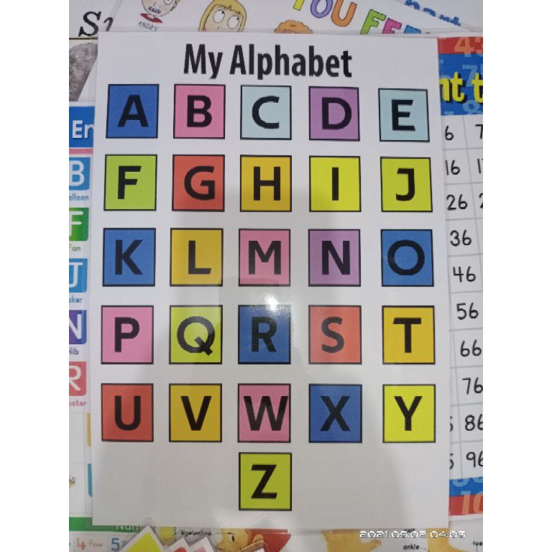 Kids learning material laminated chart waterproof Part2 | Shopee ...
