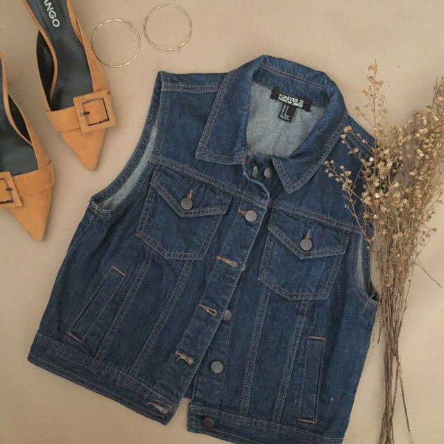 Sleeveless denim jacket forever on sale 21