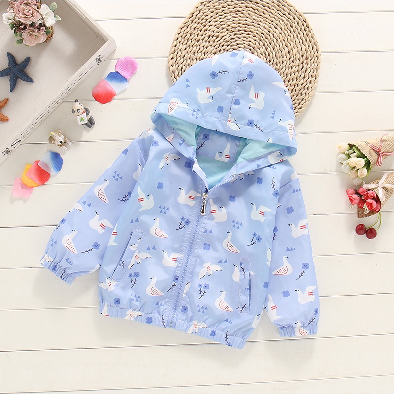 LZH Baby Girl Boy Windbreaker Jacket Kids Clothes Waterproof Raincoat Coats With Cap