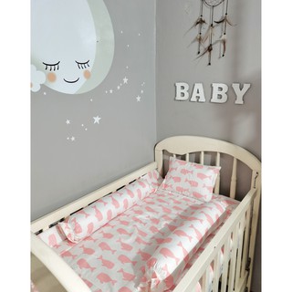 Pink whale clearance crib bedding