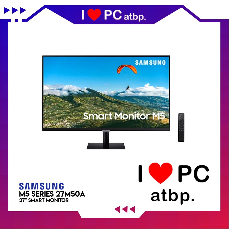 Samsung M5 27” Smart Monitor (LS27AM500NEXXP, VA, HDMI, 60Hz, WiFi,  Bluetooth, Speakers, Remote)