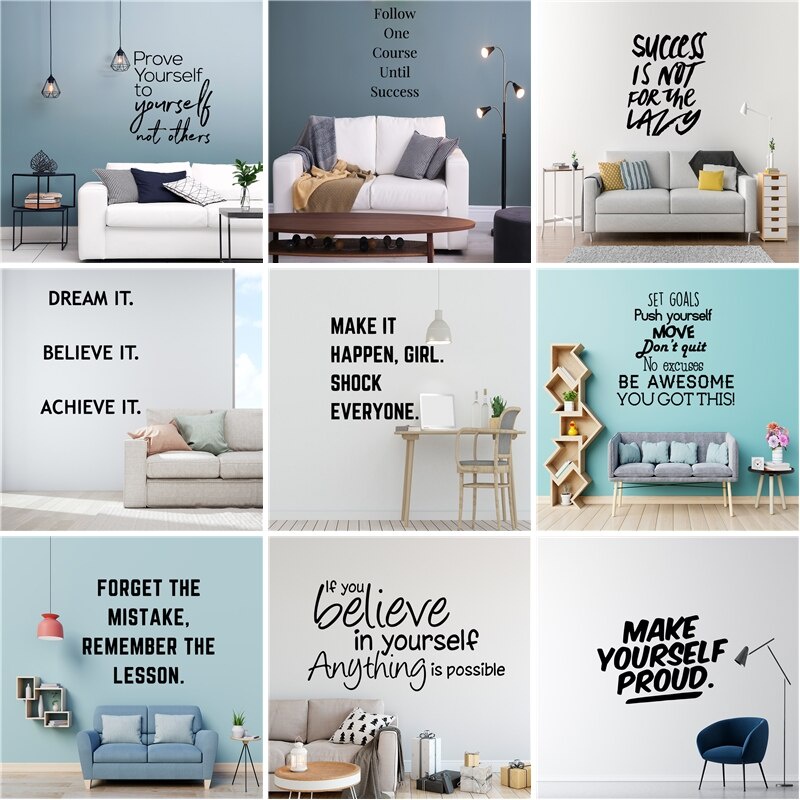 20 Style Dream Phrase Motivation Quotes Vinyl Wall Sticker For Office ...