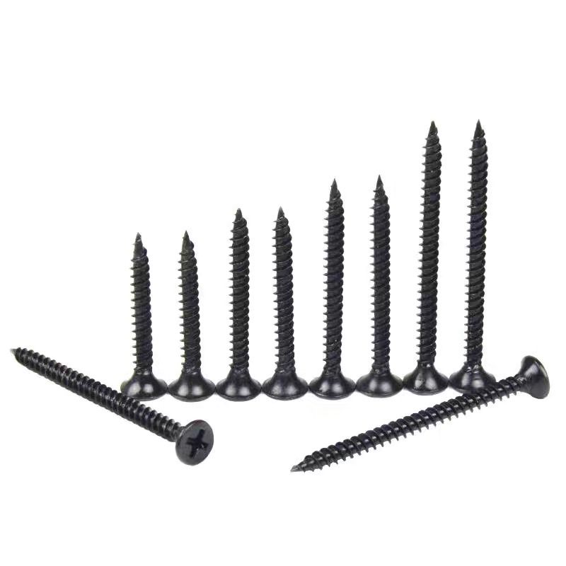 Black screw/Gypsum Screw for wood and metal wood screw flat head