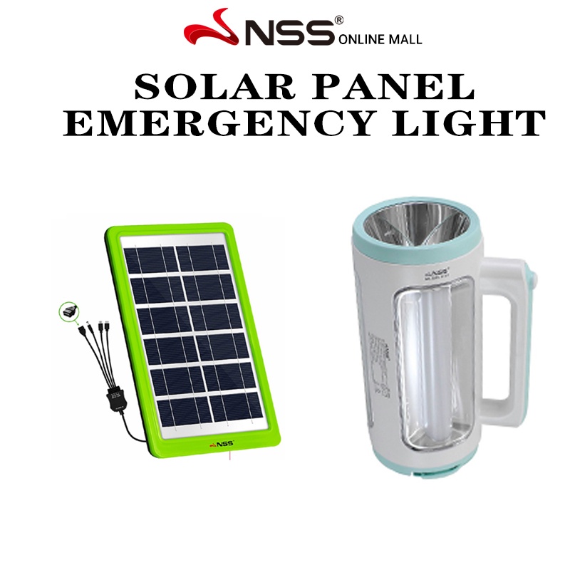 Nss Emergency Light Solar Panel Charge Led Rechargeable Camping Lantern