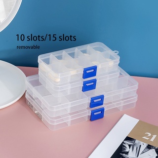 Plastic 15Slots Adjustable Jewelry Storage Box Case Craft Organizer Bead  Holder