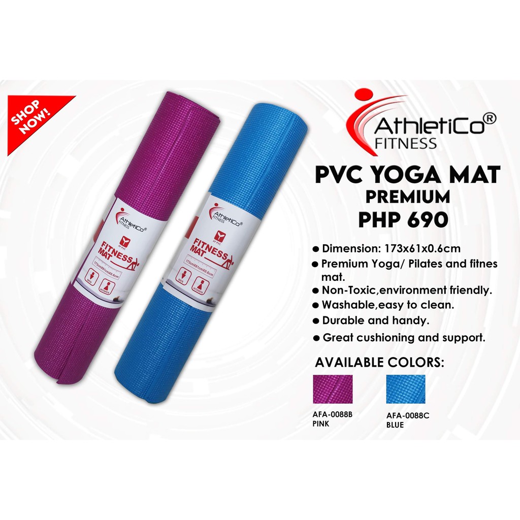 ATHLETICO PVC YOGA MAT PREMIUM (PINK) Shopee Philippines