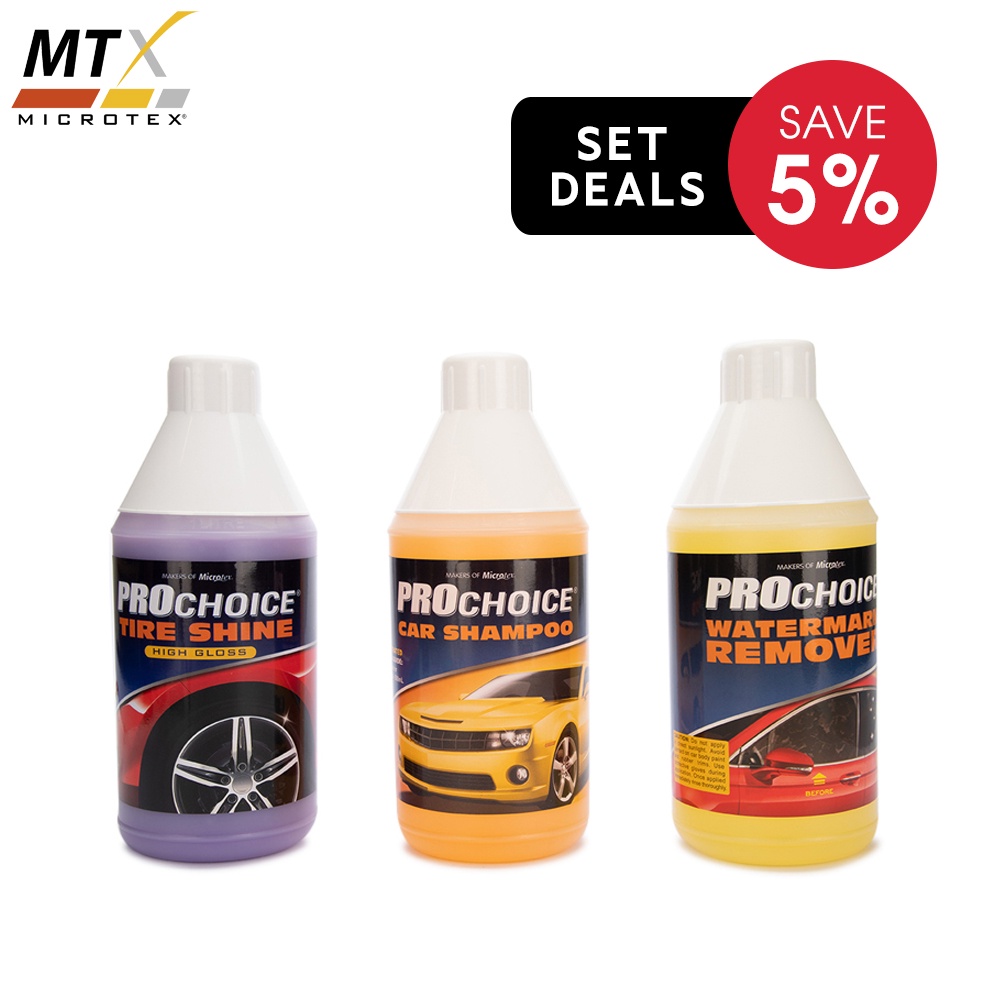 Microtex Prochoice Series Package 1 (Shampoo1L,TireShine1L,Watermark ...