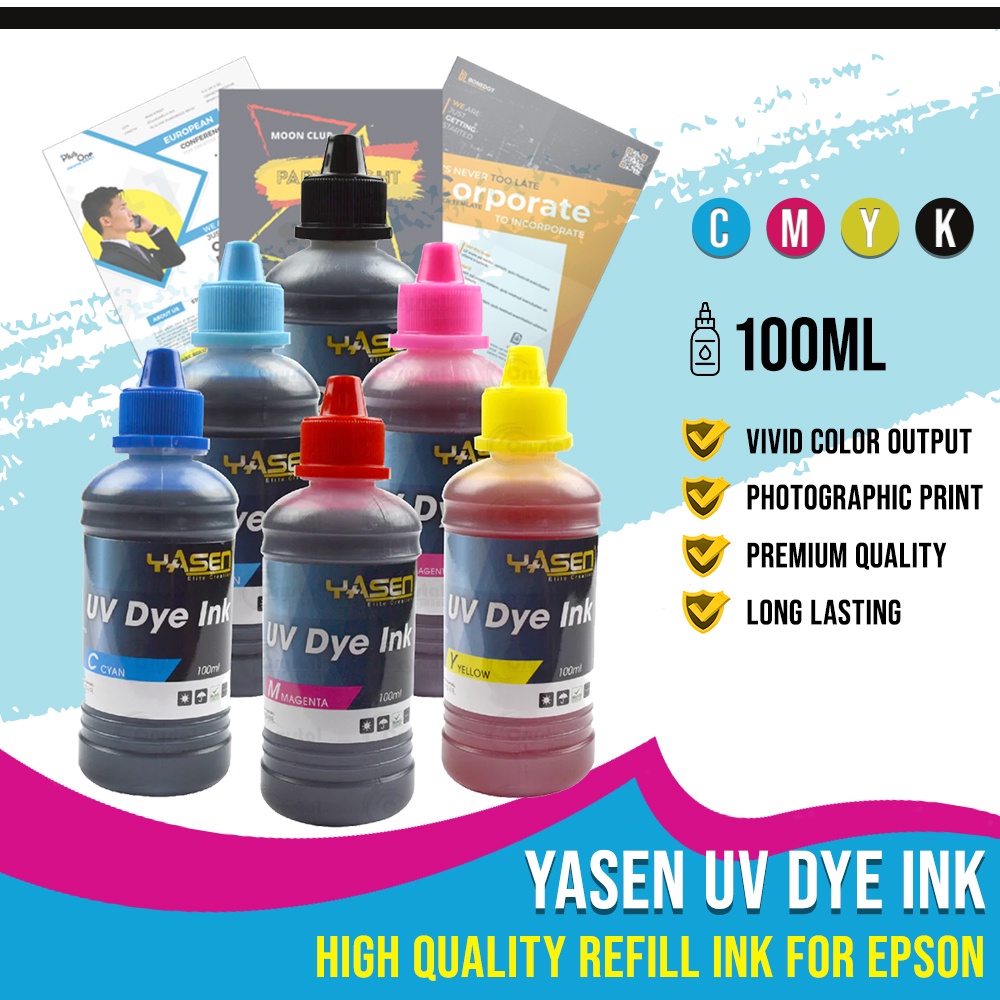 100ml Uv Dye Ink For Epson Yasen Premium Quality Uv Dye Ink For Inkjet Printers Shopee Philippines 3394