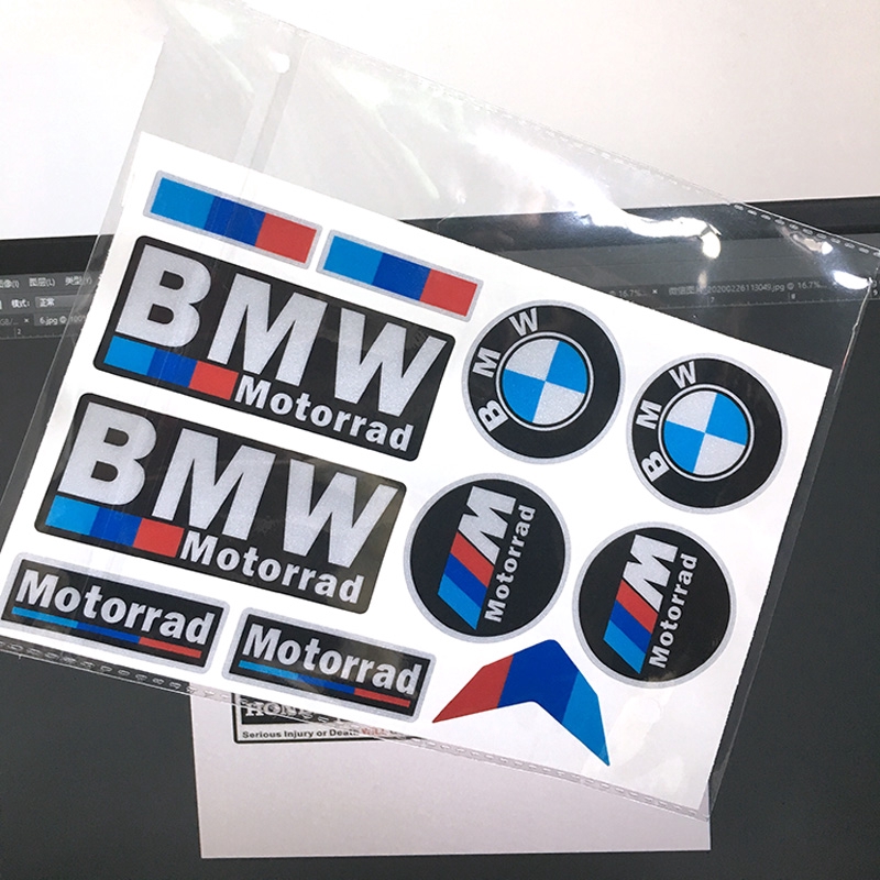 BMW Reflective Sticker Motorcycle Shock Absorber Fuel Tank Side Box Strip  Sticker Helmet Sticker Riding Decoration