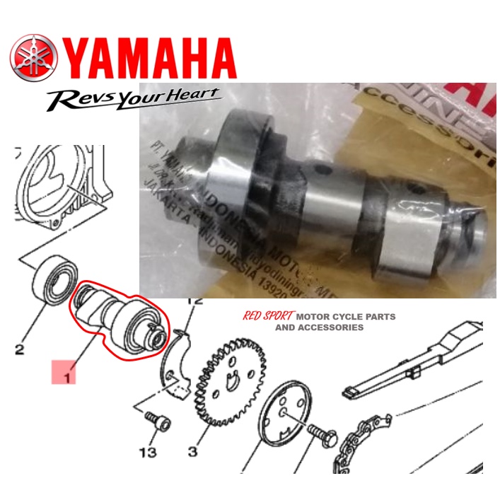 CAMSHAFT ASSY FOR MIO SPORTY , MIO I 125 , MIO SOUL I 125 , AEROX V1