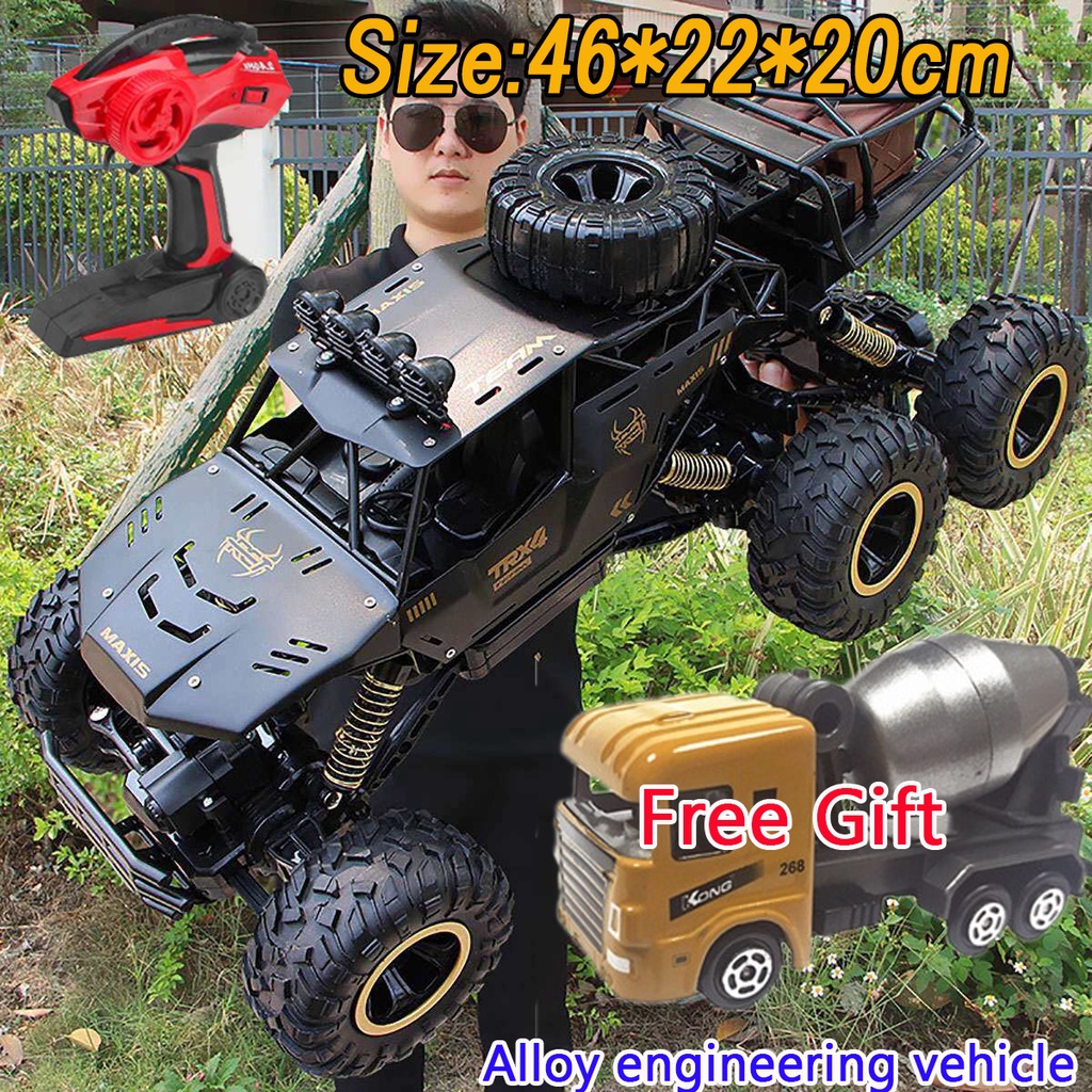 Oversized 1:8 4WD RC Car Update with LED Lights RC Car with 6 Wheels ...