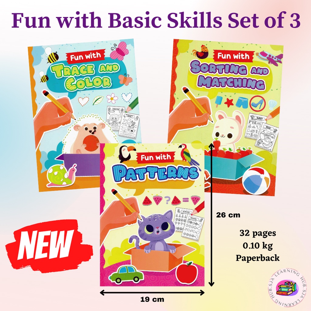 FUN WITH BASIC SKILLS SET OF 3 (SORTING & MATCHING,TRACE&COLOR ...