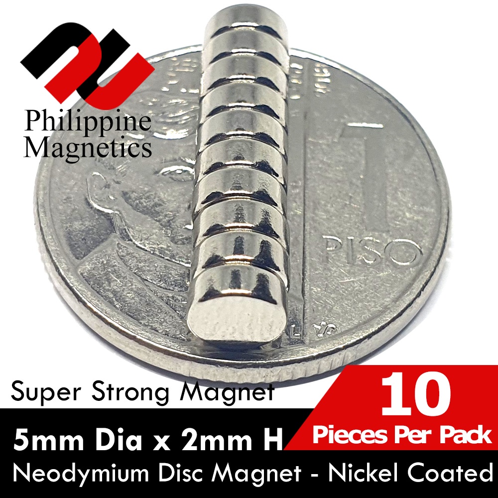 5MM DIAMETER x 2mm Th ( 1mm, 3mm, 5mm & 10mm Th ) Strong Neodymium ...