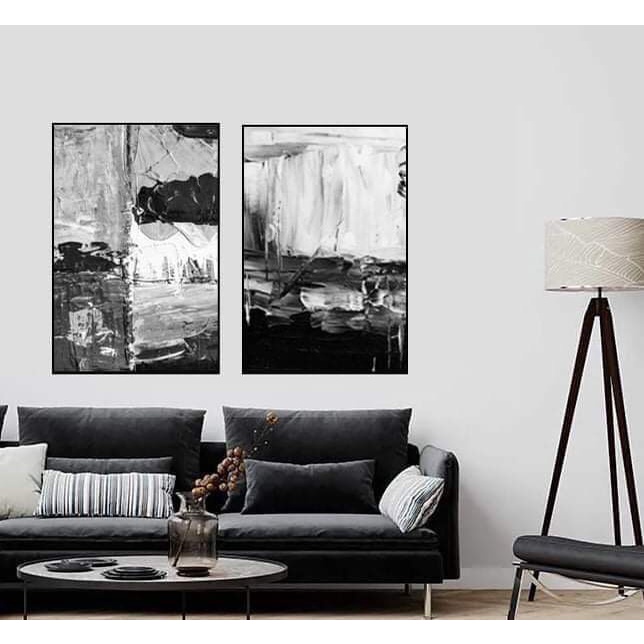 black and white abstract wall decor with frame | Shopee Philippines